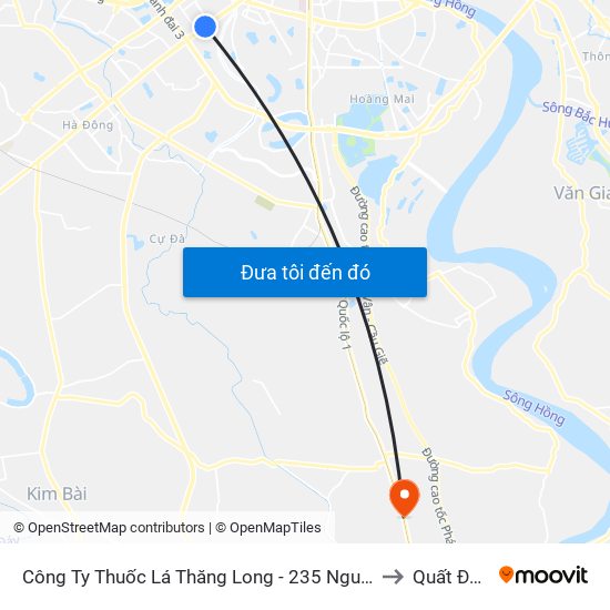 Công Ty Thuốc Lá Thăng Long - 235 Nguyễn Trãi to Quất Động map