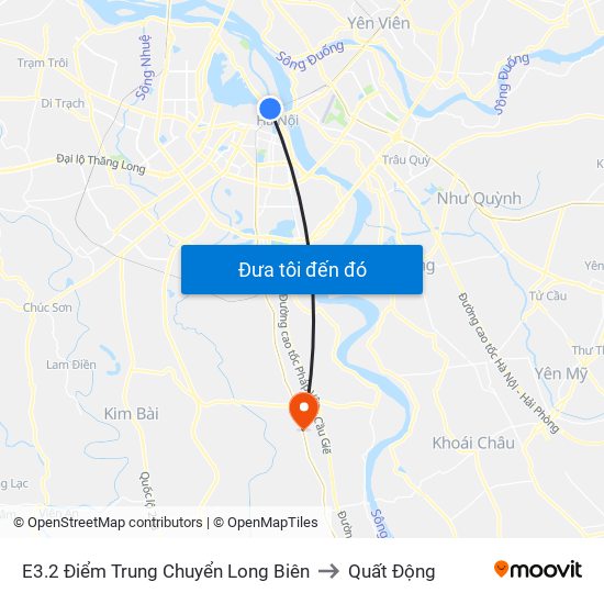 E3.2 Điểm Trung Chuyển Long Biên to Quất Động map