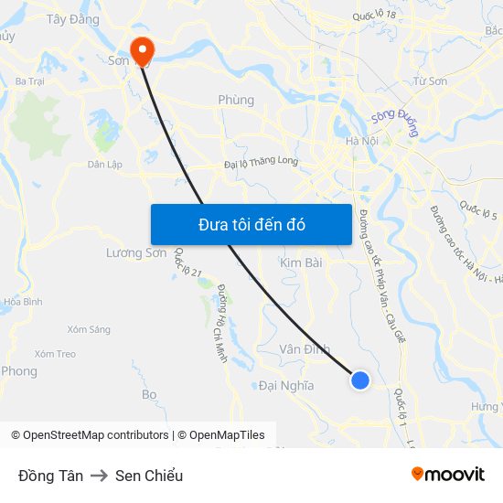Đồng Tân to Sen Chiểu map