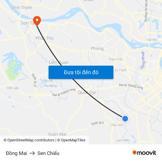Đồng Mai to Sen Chiểu map