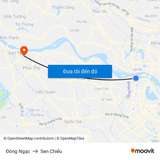 Đông Ngạc to Sen Chiểu map