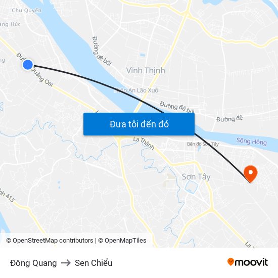 Đông Quang to Sen Chiểu map