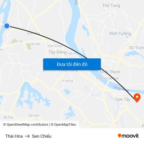 Thái Hòa to Sen Chiểu map