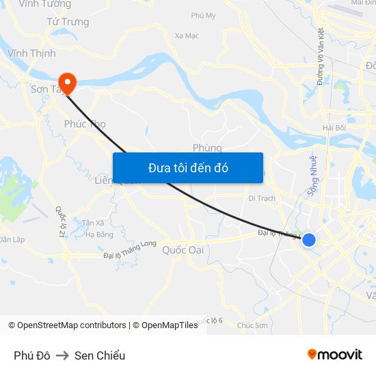 Phú Đô to Sen Chiểu map