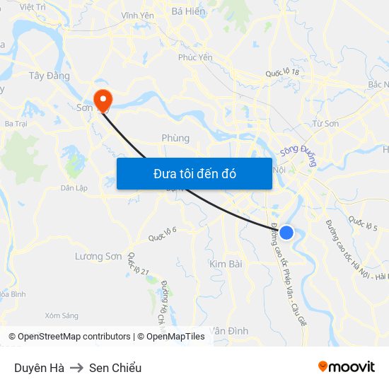 Duyên Hà to Sen Chiểu map