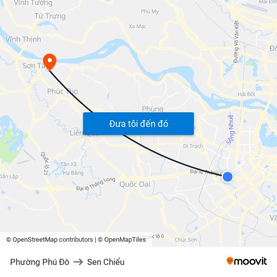 Phường Phú Đô to Sen Chiểu map