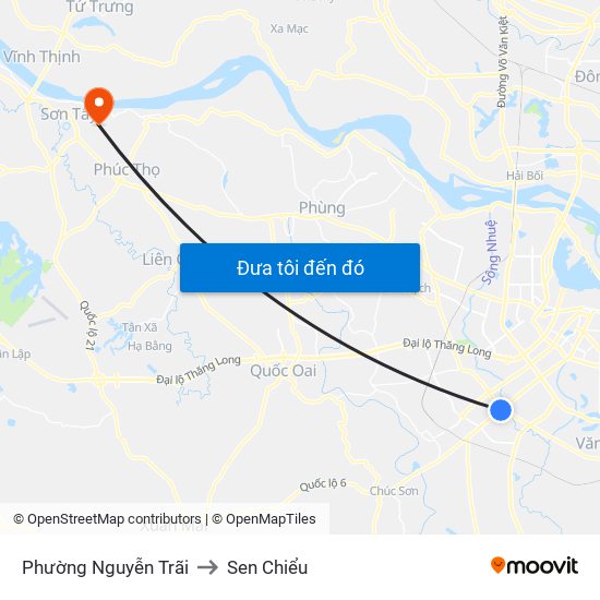 Phường Nguyễn Trãi to Sen Chiểu map