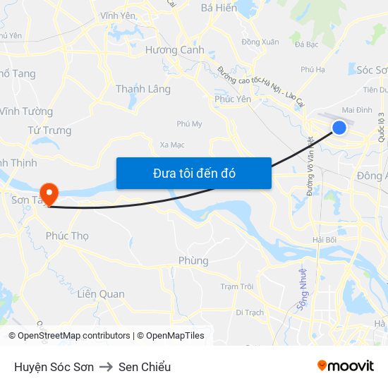 Huyện Sóc Sơn to Sen Chiểu map