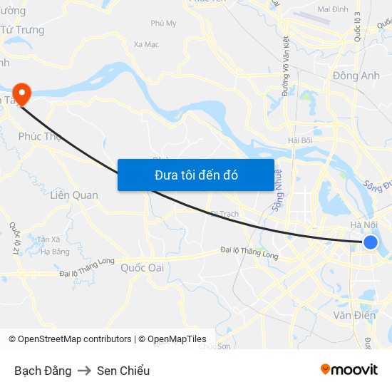 Bạch Đằng to Sen Chiểu map