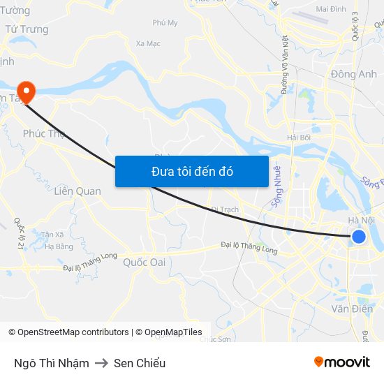 Ngô Thì Nhậm to Sen Chiểu map