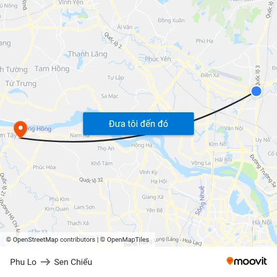 Phu Lo to Sen Chiểu map