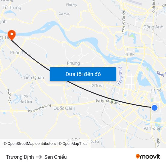 Trương Định to Sen Chiểu map