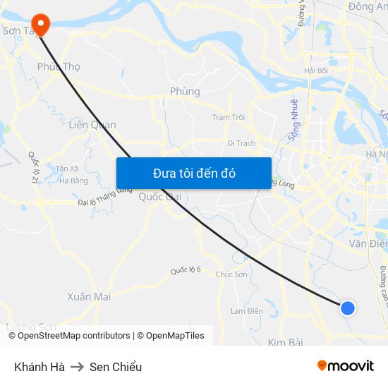 Khánh Hà to Sen Chiểu map