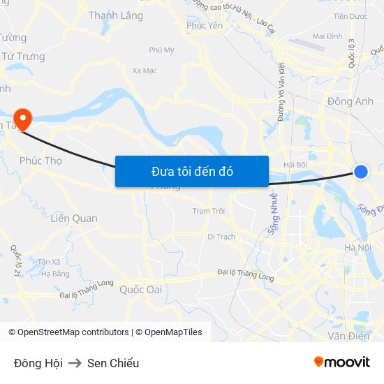 Đông Hội to Sen Chiểu map