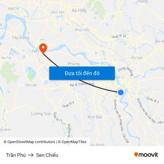 Trần Phú to Sen Chiểu map