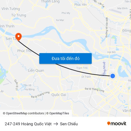 247-249 Hoàng Quốc Việt to Sen Chiểu map