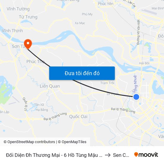 Đối Diện Đh Thương Mại - 6 Hồ Tùng Mậu (Cột Sau) to Sen Chiểu map