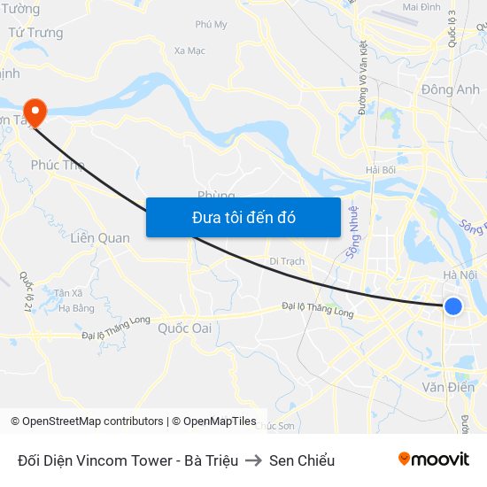 Đối Diện Vincom Tower - Bà Triệu to Sen Chiểu map