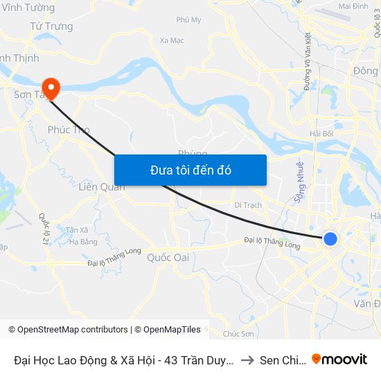 Đại Học Lao Động & Xã Hội - 43 Trần Duy Hưng to Sen Chiểu map