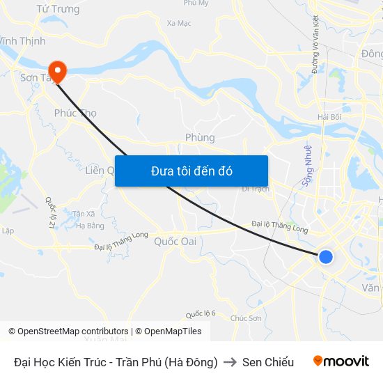 Đại Học Kiến Trúc - Trần Phú (Hà Đông) to Sen Chiểu map