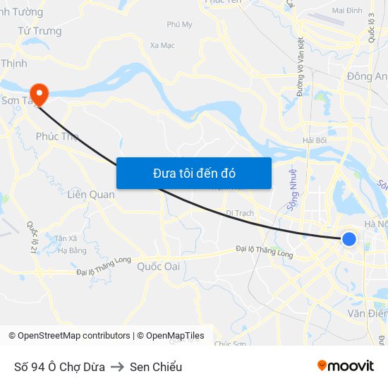 Số 94 Ô Chợ Dừa to Sen Chiểu map