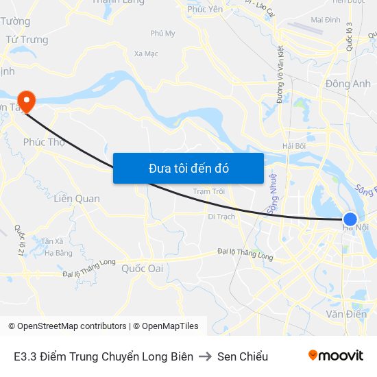 E3.3 Điểm Trung Chuyển Long Biên to Sen Chiểu map
