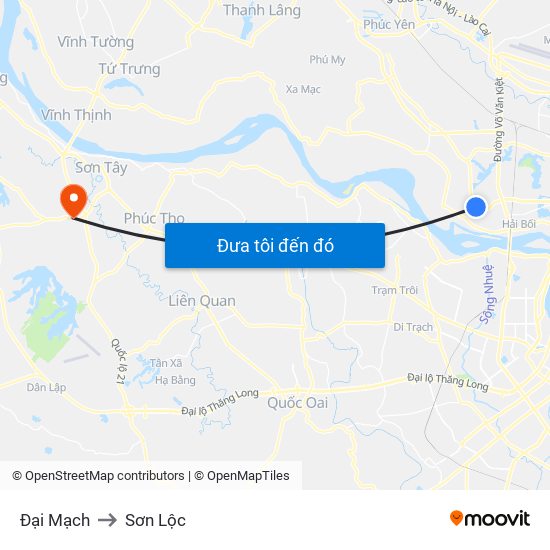 Đại Mạch to Sơn Lộc map