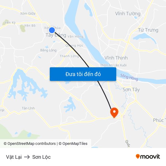 Vật Lại to Sơn Lộc map