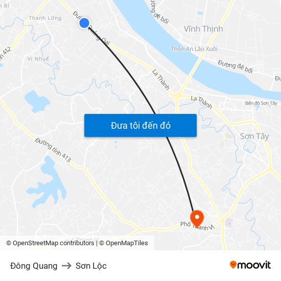 Đông Quang to Sơn Lộc map