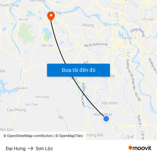 Đại Hưng to Sơn Lộc map