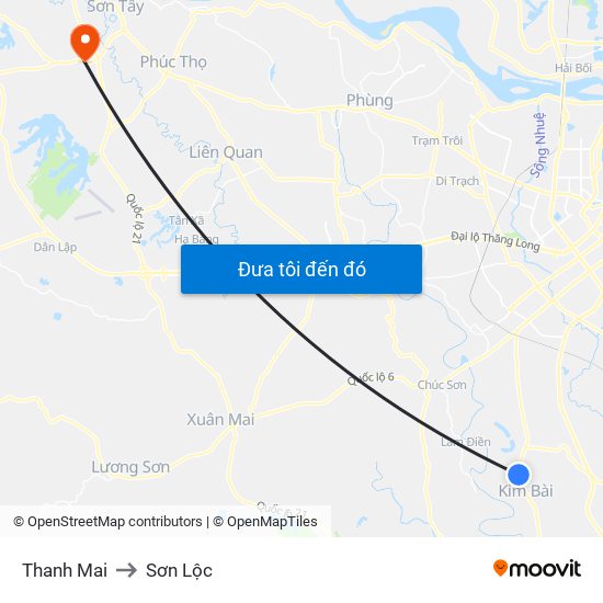 Thanh Mai to Sơn Lộc map