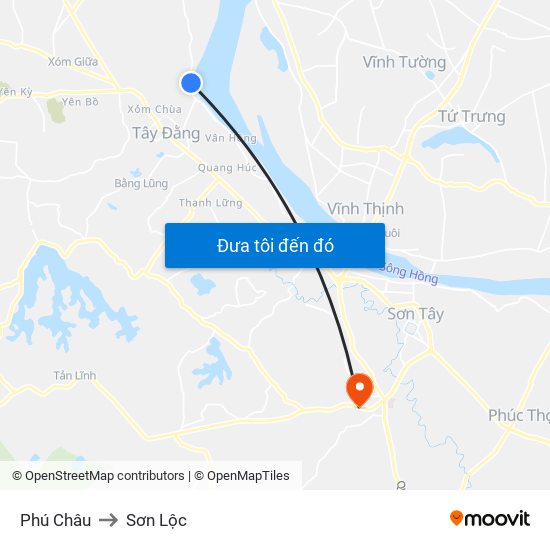 Phú Châu to Sơn Lộc map