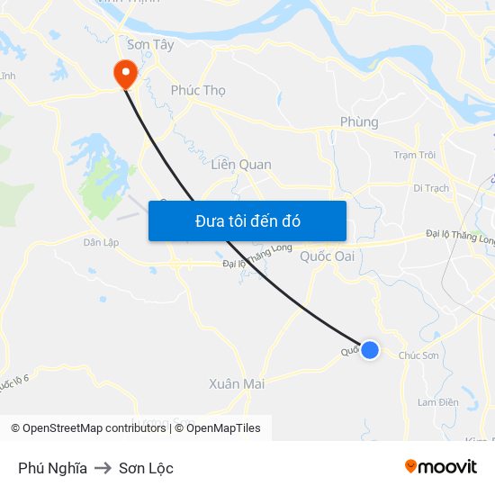 Phú Nghĩa to Sơn Lộc map
