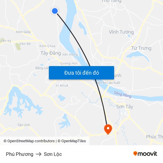 Phú Phương to Sơn Lộc map