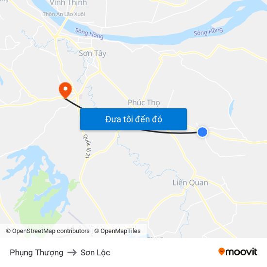 Phụng Thượng to Sơn Lộc map
