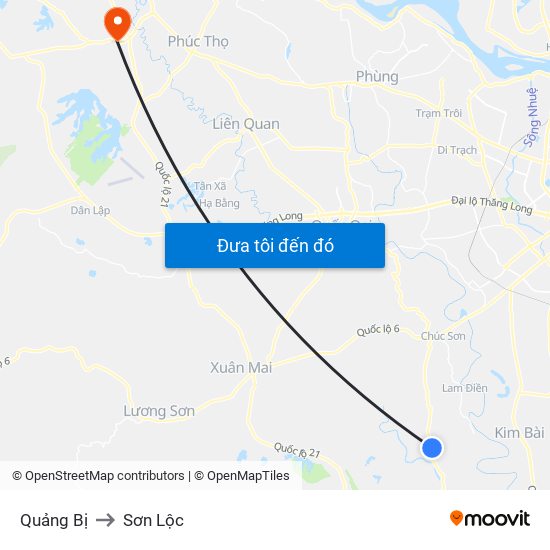 Quảng Bị to Sơn Lộc map