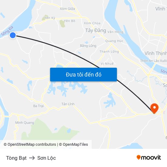 Tòng Bạt to Sơn Lộc map