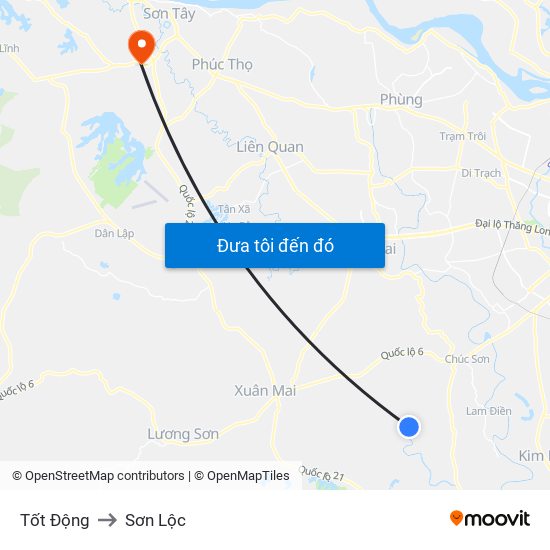 Tốt Động to Sơn Lộc map
