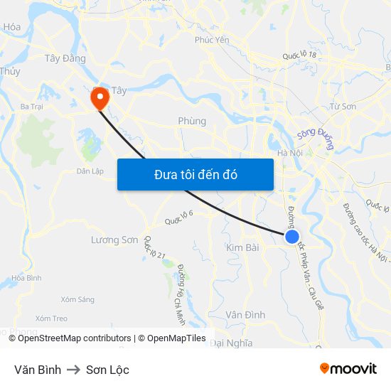 Văn Bình to Sơn Lộc map