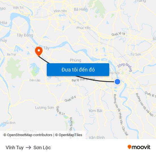 Vĩnh Tuy to Sơn Lộc map
