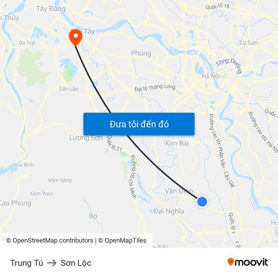 Trung Tú to Sơn Lộc map