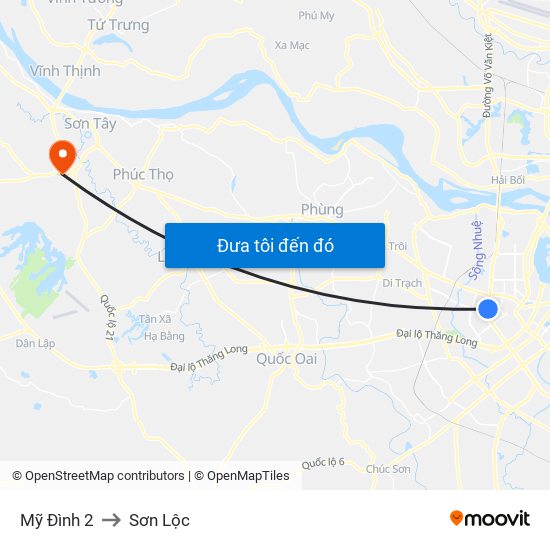 Mỹ Đình 2 to Sơn Lộc map