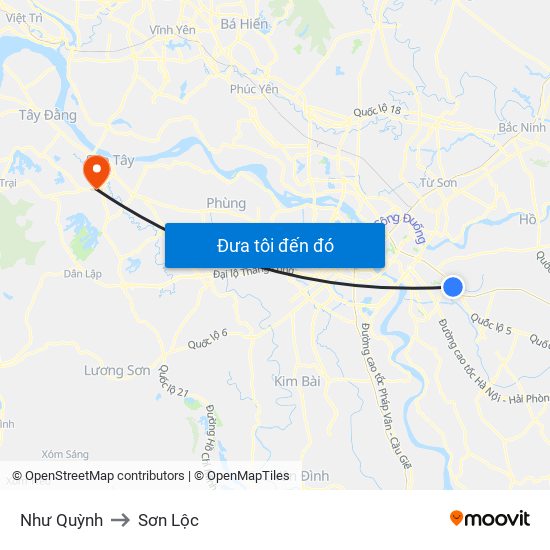 Như Quỳnh to Sơn Lộc map
