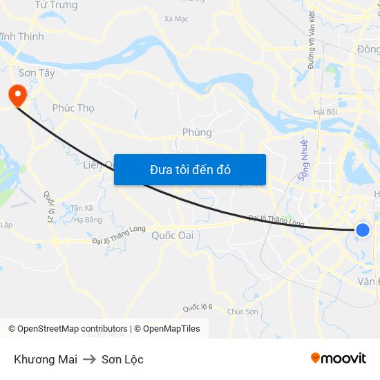 Khương Mai to Sơn Lộc map