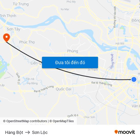 Hàng Bột to Sơn Lộc map