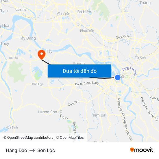 Hàng Đào to Sơn Lộc map