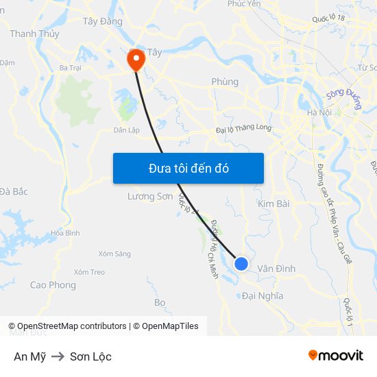 An Mỹ to Sơn Lộc map