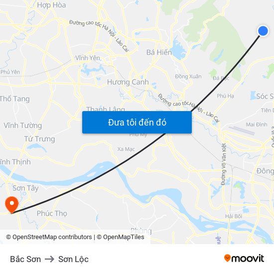 Bắc Sơn to Sơn Lộc map
