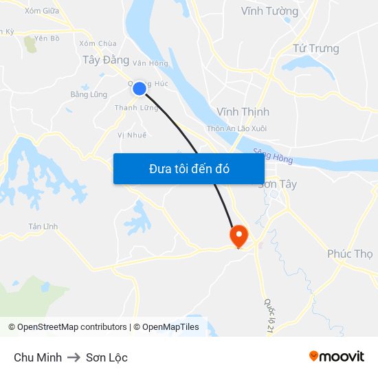 Chu Minh to Sơn Lộc map