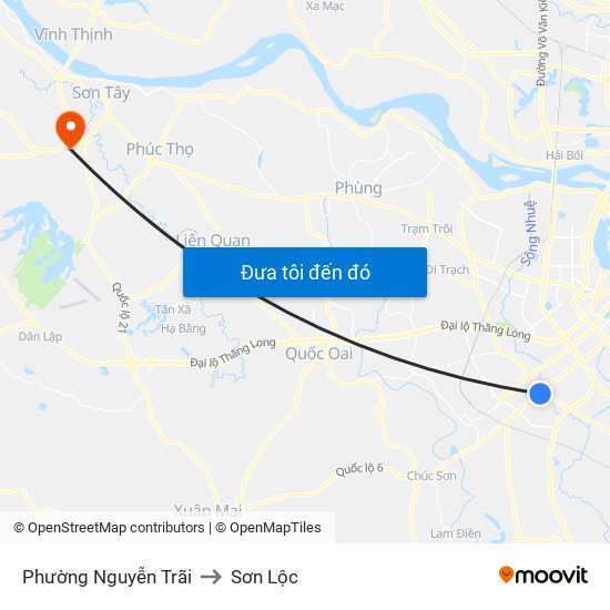 Phường Nguyễn Trãi to Sơn Lộc map